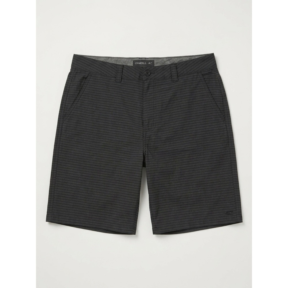 O'Neill Chino Shorts Mens 36 Gray Black Flat Front Baggy Y2K Skater Surf Brand